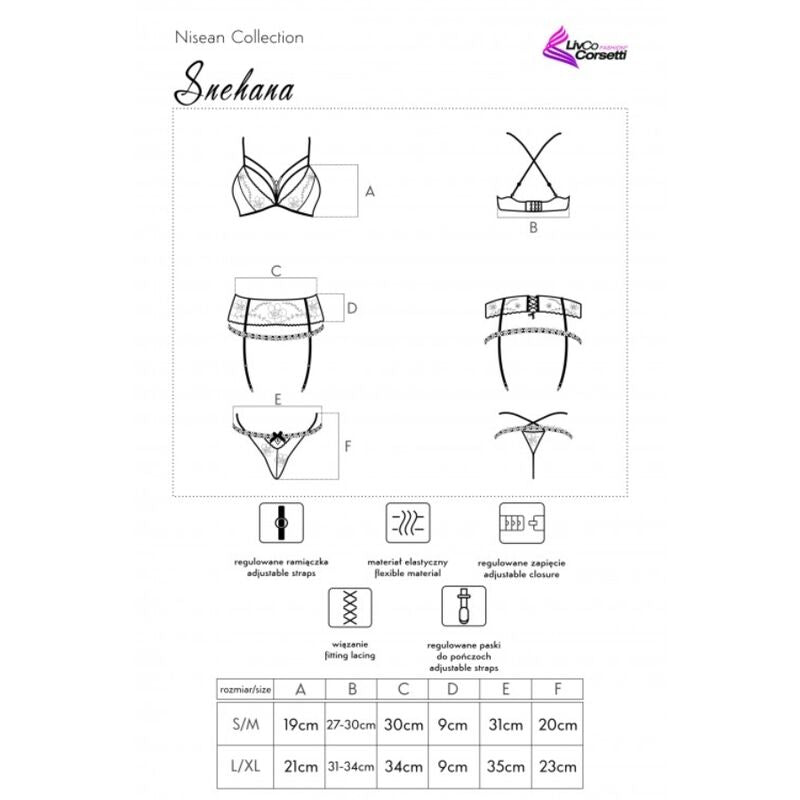LIVCO CORSETTI FASHION - SNEHANA LC 90443 BRA + GARTER BELT + PANTY BLACK - 4