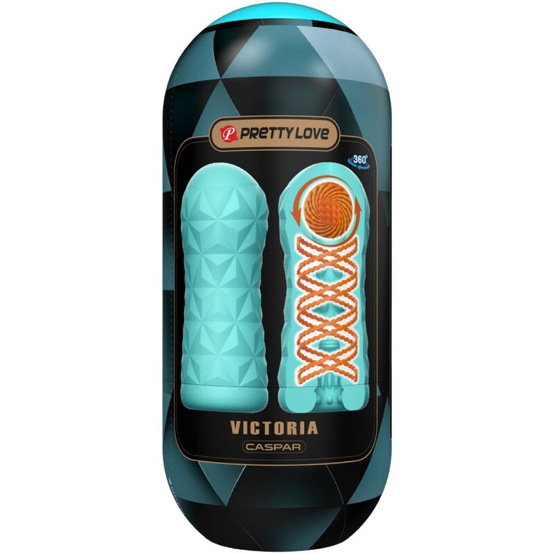 PRETTY LOVE - VICTORIA CASPAR MASTURBATOR AQUA GREEN - 5