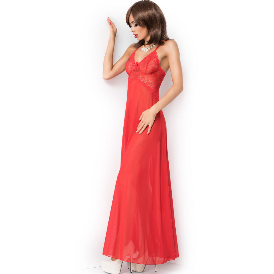 CHILIROSE - CR 3883 BABYDOLL LONG BLACK L/XL - S/M / RED - 3