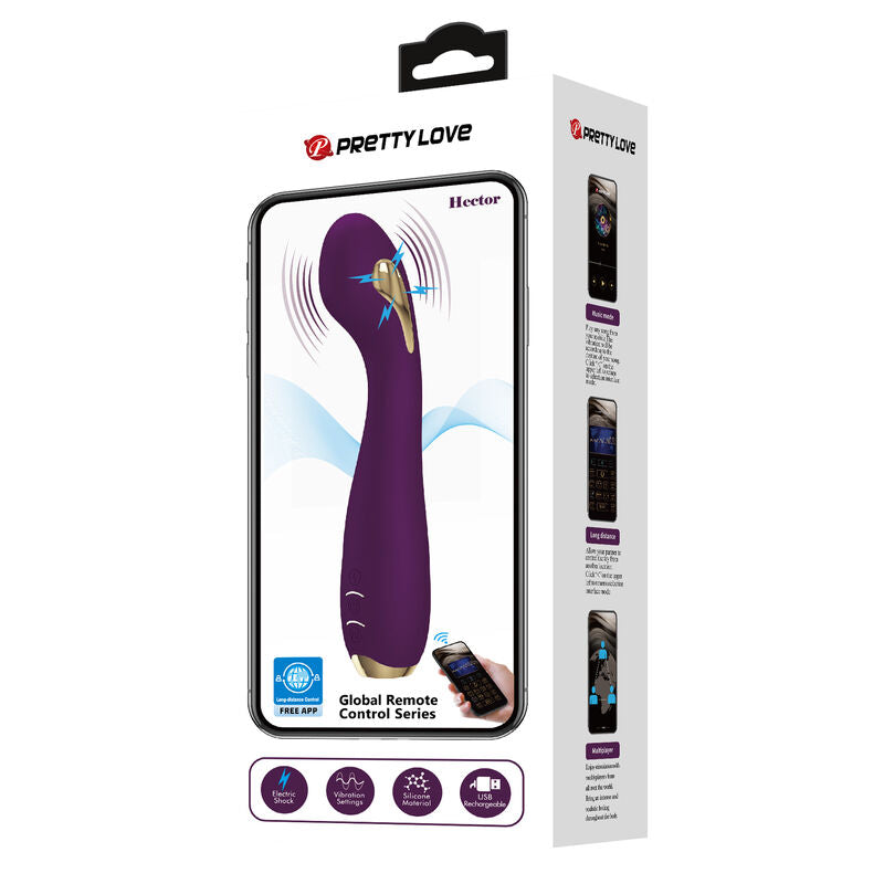 PRETTY LOVE - HECTOR ELECTROSHOCK VIBRATOR BY APP CONTROL PURPLE - 6
