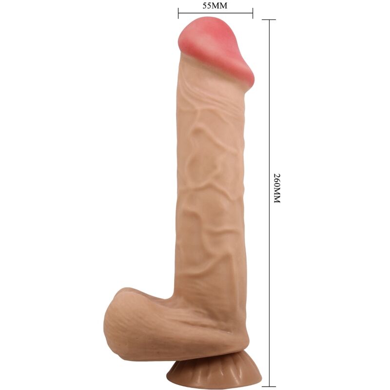 PRETTY LOVE - SLIDING SKIN SERIES REALISTIC DILDO WITH SLIDING SKIN SUCTION CUP FLESH 26 CM - 1