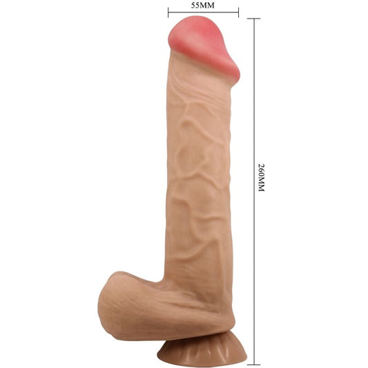 PRETTY LOVE - SLIDING SKIN SERIES REALISTIC DILDO WITH SLIDING SKIN SUCTION CUP FLESH 26 CM - 1