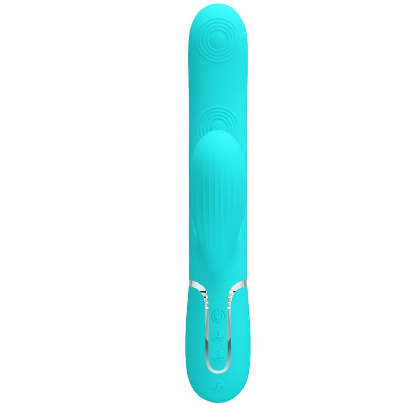 PRETTY LOVE - PERLITA VIBRATEUR POINT G MULTIFONCTION 3 EN 1 VERT AQUA