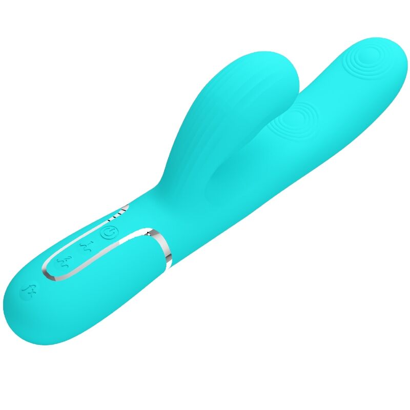 PRETTY LOVE - PERLITA VIBRATEUR POINT G MULTIFONCTION 3 EN 1 VERT AQUA