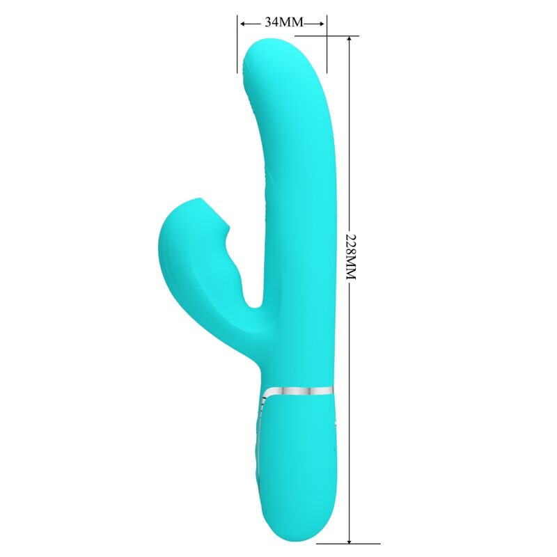 PRETTY LOVE - PERLITA VIBRATEUR POINT G MULTIFONCTION 3 EN 1 VERT AQUA
