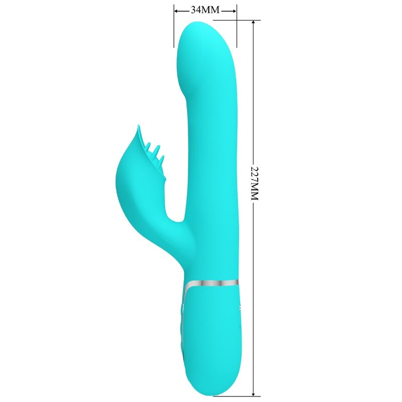 PRETTY LOVE - RABBIT VIBRATOR PEARLS AQUA GREEN - 7