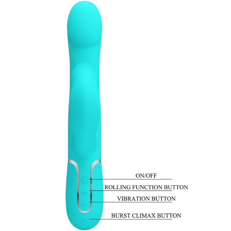 PRETTY LOVE - RABBIT VIBRATOR PEARLS AQUA GREEN - 8