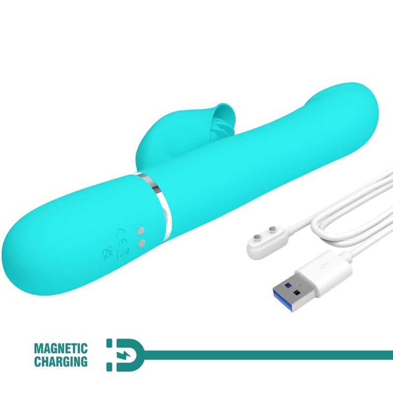 PRETTY LOVE - RABBIT VIBRATOR PEARLS AQUA GREEN - 9