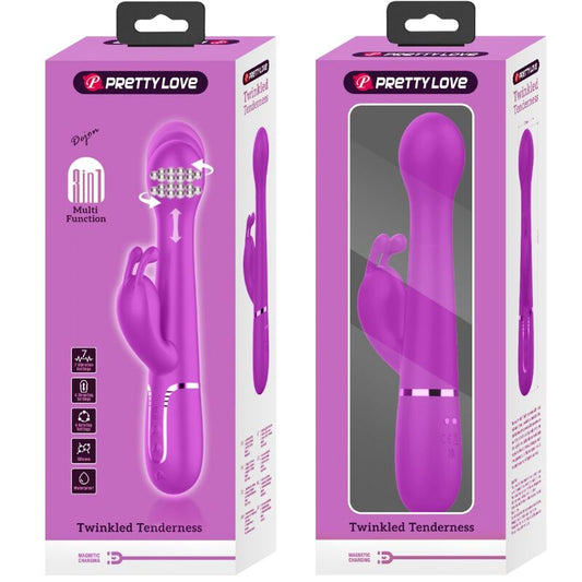 PRETTY LOVE - DEJON RABBIT VIBRATOR 3 IN 1 MULTIFUNCTION VIOLET - 1