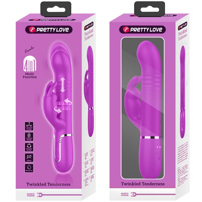PRETTY LOVE - COALE RABBIT VIBRATEUR PERLES VIOLET