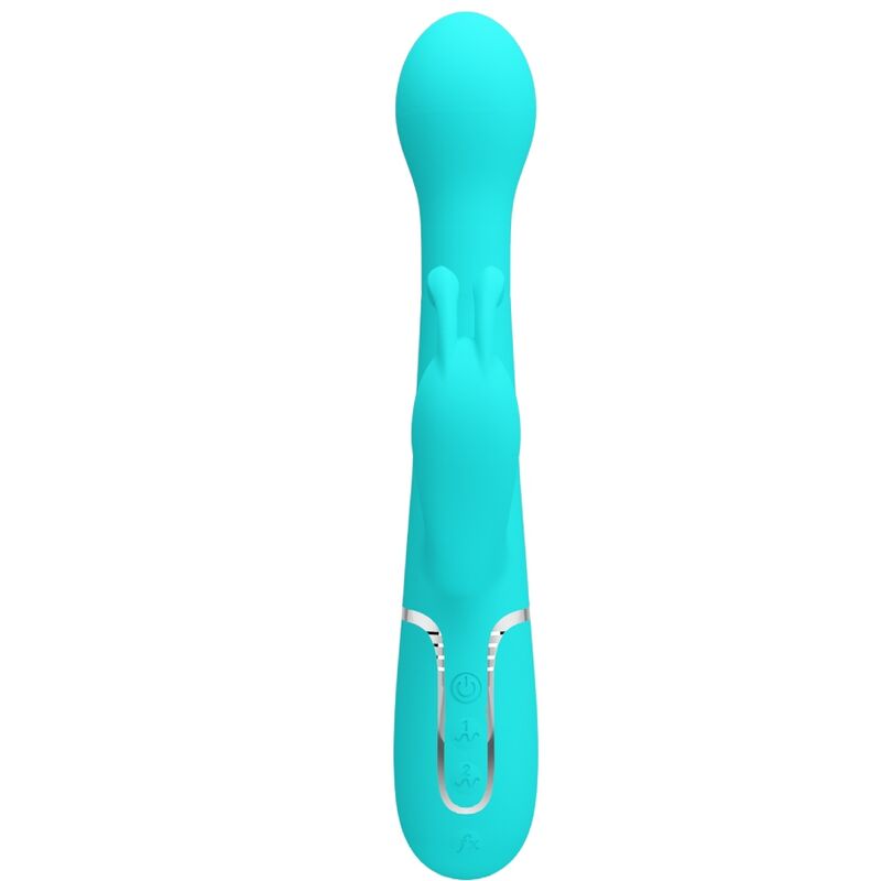 PRETTY LOVE - DEJON RABBIT VIBRATOR 3 IN 1 MULTIFUNCTION AQUA GREEN - 6