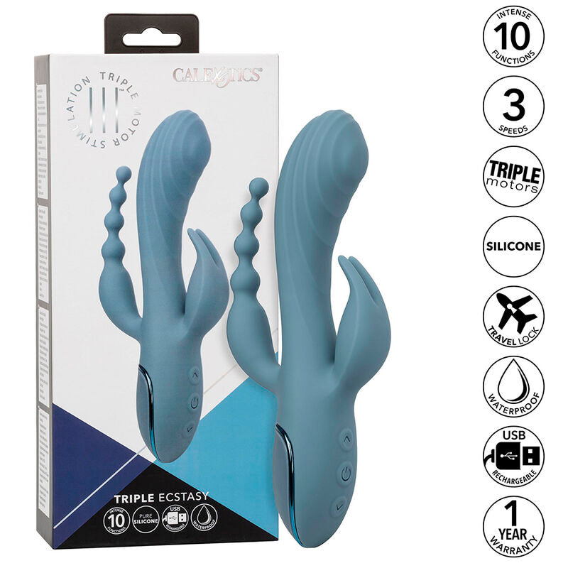 CALEXOTICS - VIBRATOR TRIPLE ECSTASY GREY - 10