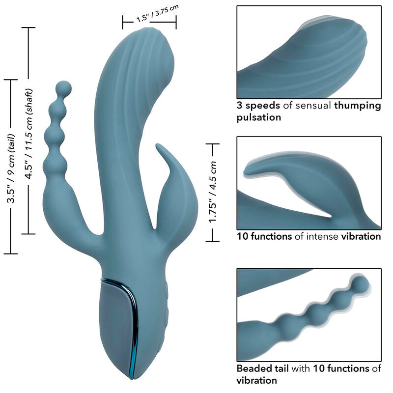 CALEXOTICS - VIBRATOR TRIPLE ECSTASY GREY - 4