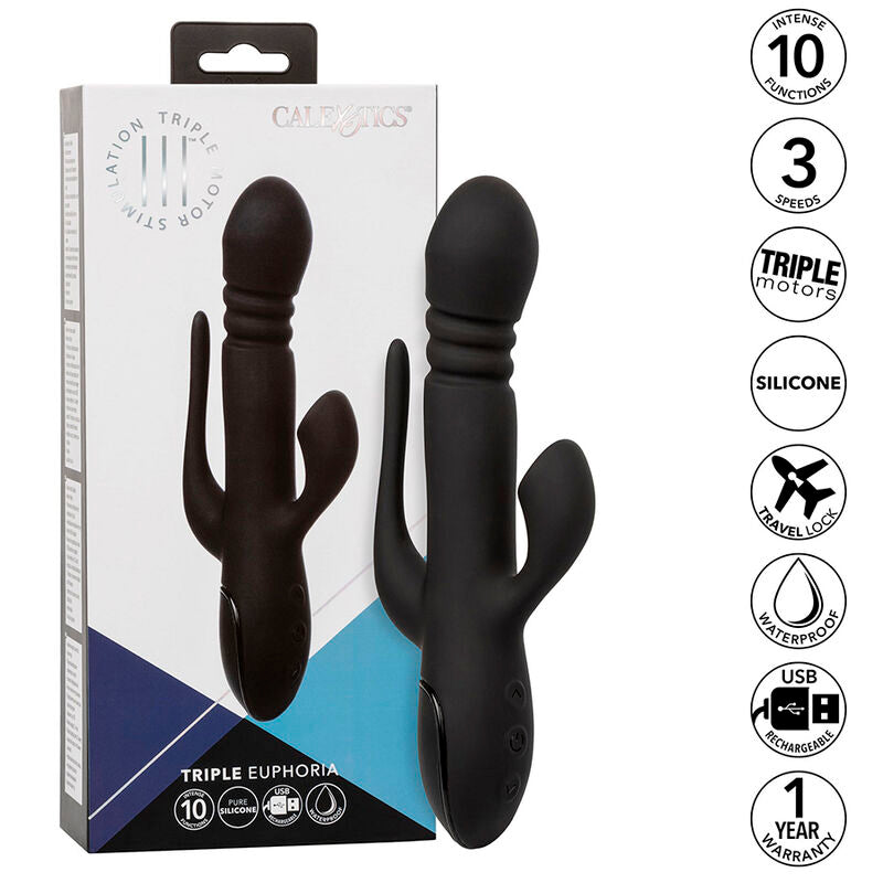CALEXOTICS - BLACK TRIPLE EUPHORIA VIBRATOR