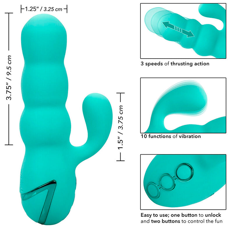 CALEXOTICS - DEL MAR DIVA VIBRATOR RABBIR AQUA GREEN BY CALIFORNIA DREAMING - 11