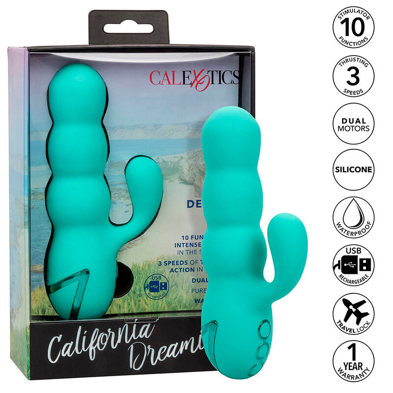 CALEXOTICS - DEL MAR DIVA VIBRATOR RABBIR AQUA GREEN BY CALIFORNIA DREAMING - 12