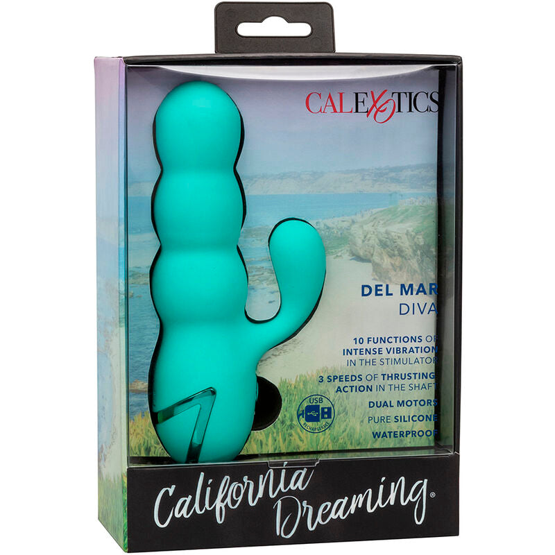 CALEXOTICS - DEL MAR DIVA VIBRATOR RABBIR AQUA GREEN BY CALIFORNIA DREAMING - 6