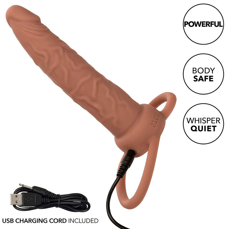CALEXOTICS - PERFORMANCE MAXX RECHARGABLE DUAL PENETRATOR BROWN SKIN - 13