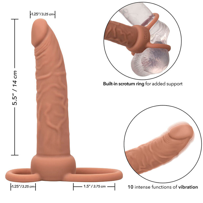 CALEXOTICS - PERFORMANCE MAXX RECHARGABLE DUAL PENETRATOR BROWN SKIN - 4