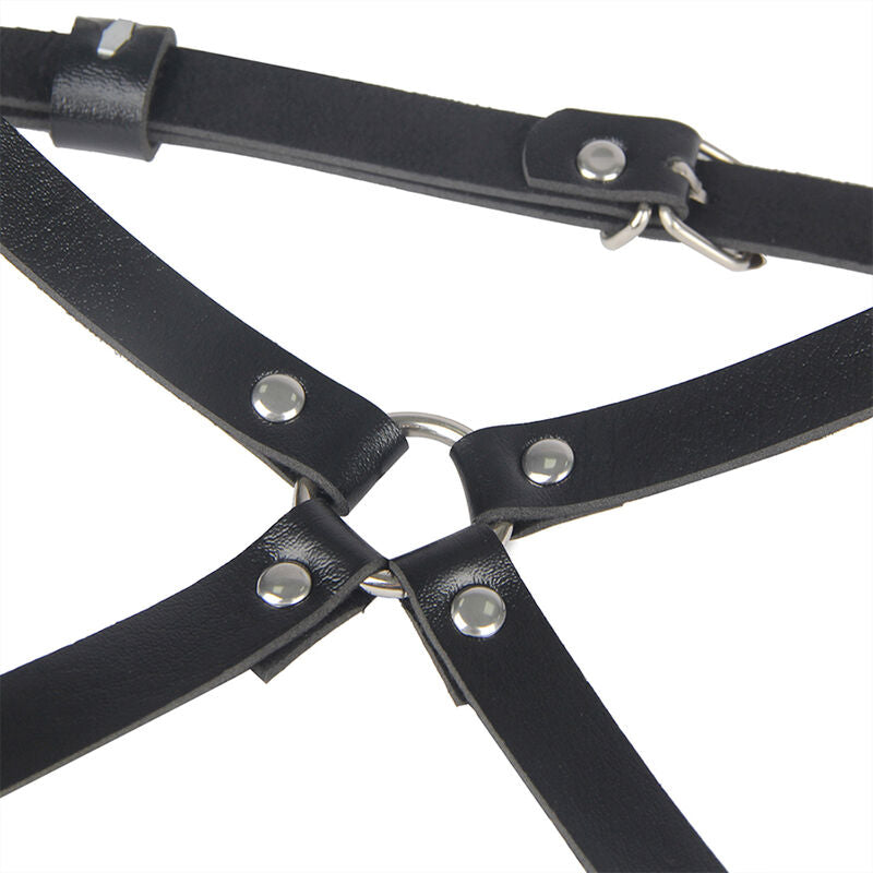 SUBBLIME - LEATHER WAIST AND LEG HARNESS BLACK ONE SIZE - 9