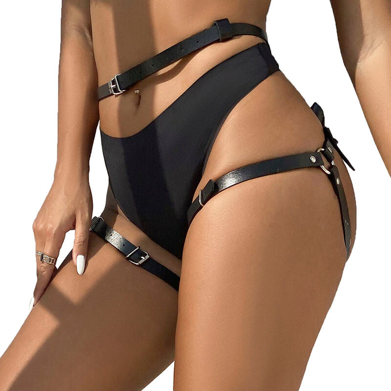 SUBBLIME - LEATHER WAIST AND LEG HARNESS BLACK ONE SIZE - 7