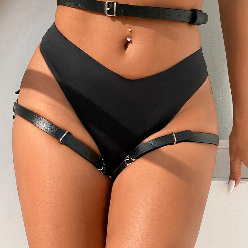 SUBBLIME - LEATHER WAIST AND LEG HARNESS BLACK ONE SIZE - 5