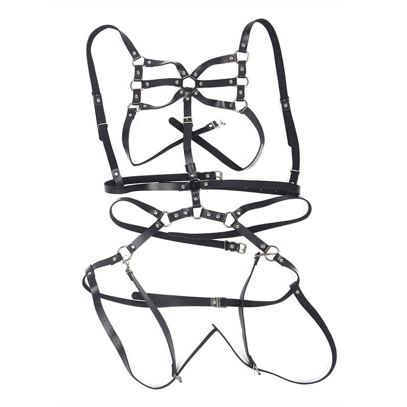 SUBBLIME - BODY HARNESS ADJUSTABLE STRAPS LEATHER BLACK ONE SIZE - 9