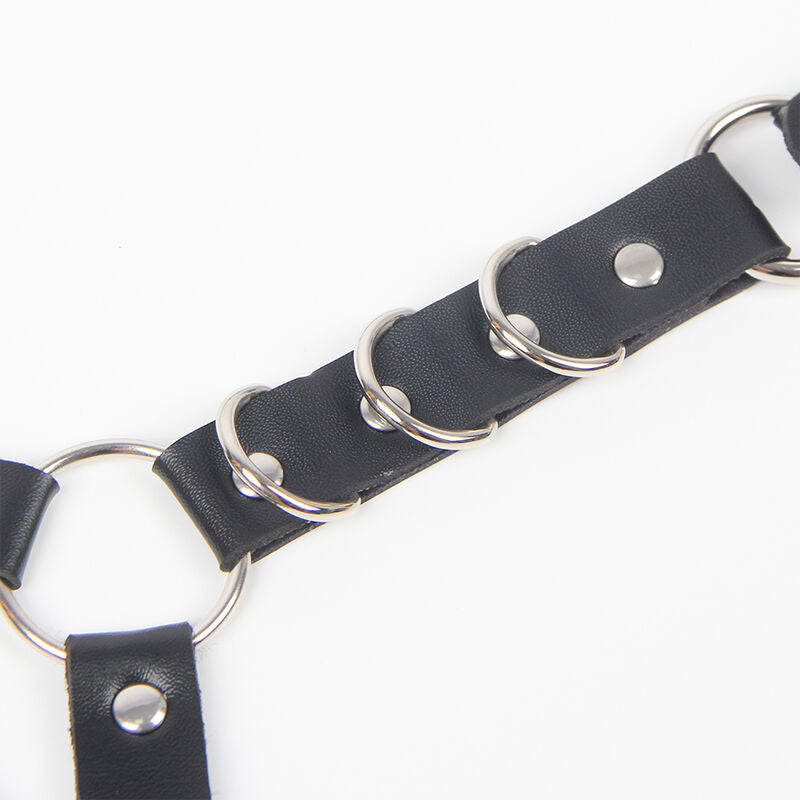 SUBBLIME - BELT AND GARTER HARNESS WITH RINGS AND CHAINDETAIL ONE SIZE - 4