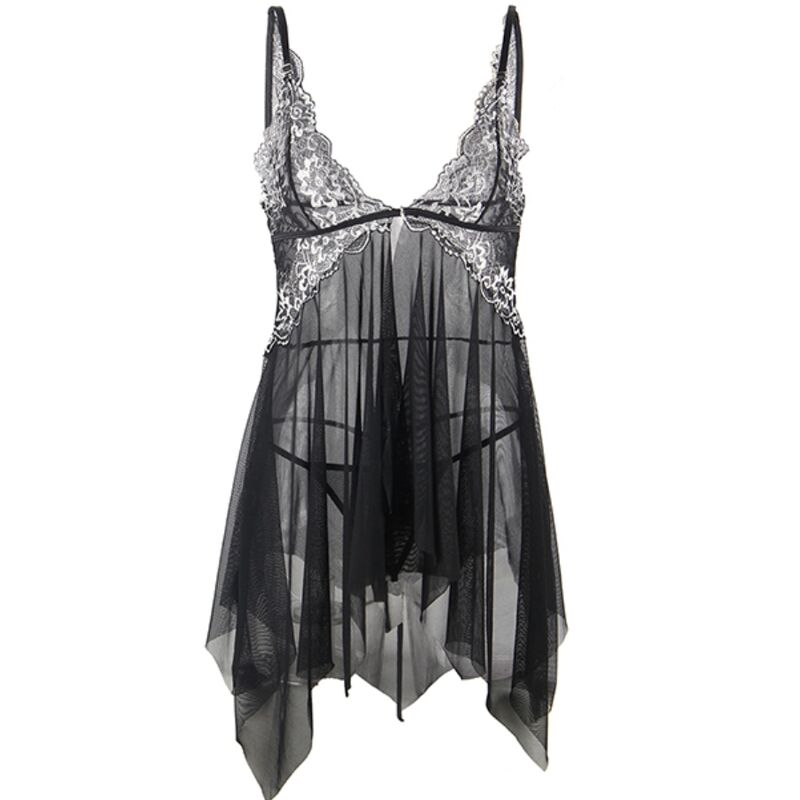 SUBBLIME - BABYDOLL FABRIC TULLE CHEST LACE L/XL - L/XL - 17