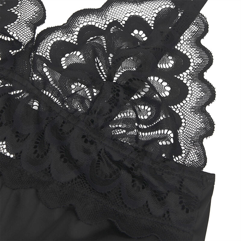 SUBBLIME - BABYDOLL WITH FLORAL PRINT CHEST BLACK S/M - 8