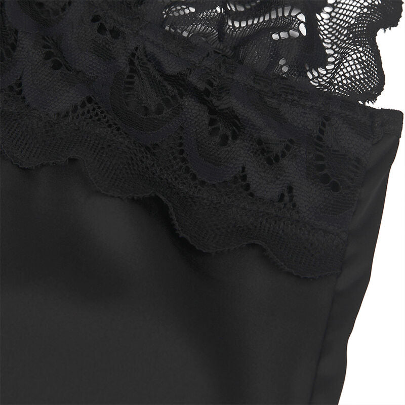 SUBBLIME - BABYDOLL WITH FLORAL PRINT CHEST BLACK S/M - 7