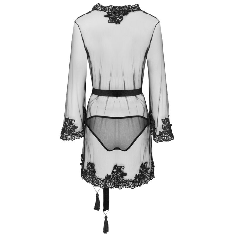 LIVCO CORSETTI FASHION - HERINA LC XG056 DRESSING GOWN + BLACK SLIP ONE SIZE