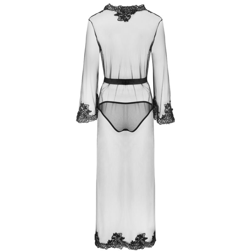 LIVCO CORSETTI FASHION - NOKINA LC XG055 ROBE DE CHAMBRE + CULOTTE NOIRE TAILLE UNIQUE