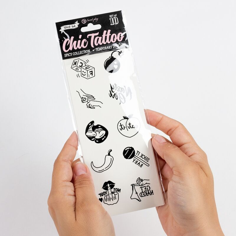 SECRET PLAY - SET OF 10 SPICY COLLECTION TEMPORARY TATTOOS - 4