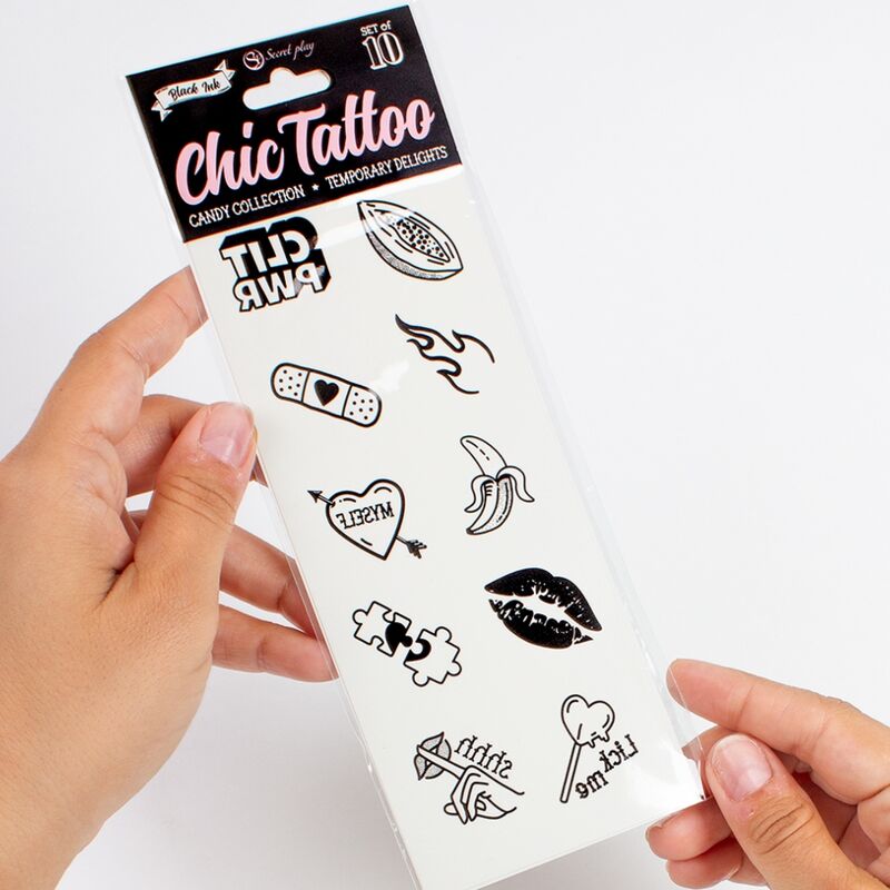SECRET PLAY - SET OF 10 CANDY COLLECTION TEMPORARY TATTOOS - 3