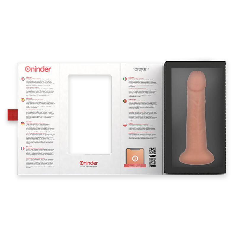ONINDER - SMALL BOGOTÁ VIBRATOR DILDO 9 SPEEDS NATURAL 17.5 CM -O- 4 CM - FREE APP - 6
