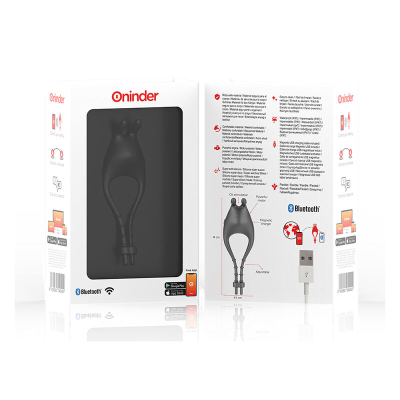 ONINDER - PAMPA RECHARGEABLE ADJUSTABLE VIBRATOR RING WITH CLITORIS STIMULATOR 10 SPEED - FREE APP - 5