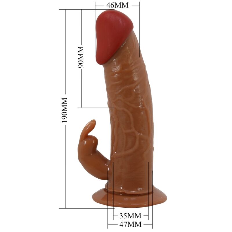 PRETTY LOVE - HARNAIS MARION CULOTTE UNIVERSELLE AVEC GODE VIBRANT 19 CM MARRON