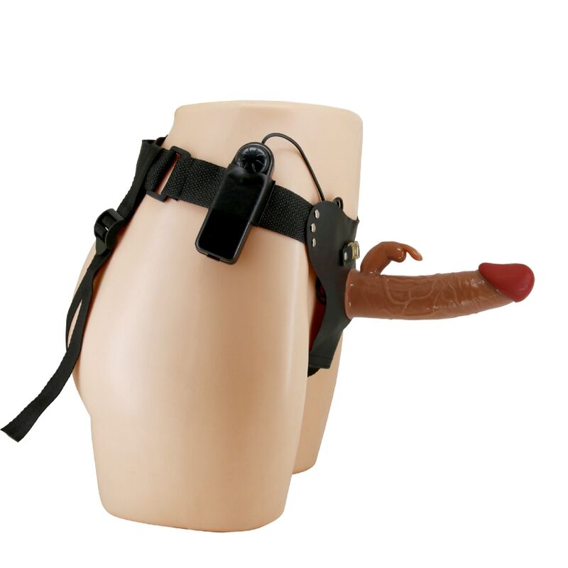 PRETTY LOVE - HARNAIS MARION CULOTTE UNIVERSELLE AVEC GODE VIBRANT 19 CM MARRON