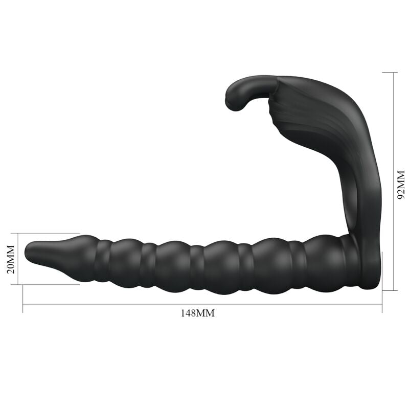 PRETTY LOVE - BLACKNEY PENIS RING WITH BLACK VIBRATOR PLUG - 5