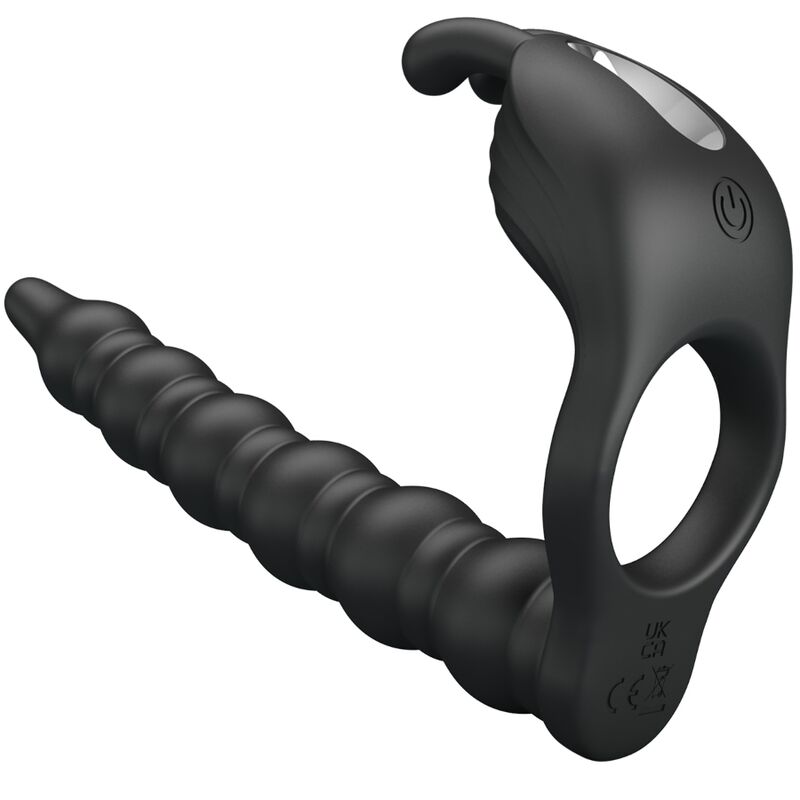 PRETTY LOVE - BLACKNEY PENIS RING WITH BLACK VIBRATOR PLUG - 1