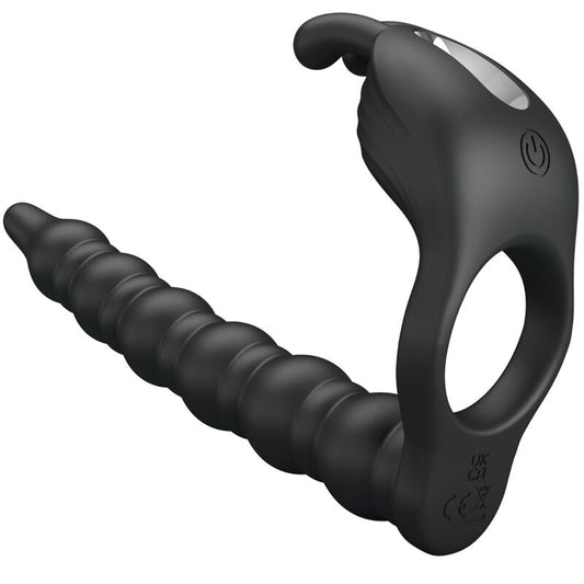 PRETTY LOVE - BLACKNEY PENIS RING WITH BLACK VIBRATOR PLUG - 1