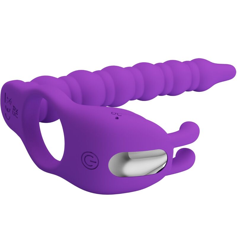 PRETTY LOVE - ANNEAU PÉNIS BLACKNEY AVEC PLUG VIBRATEUR LILA