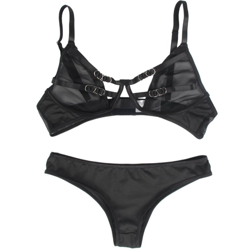 SUBBLIME - TWO PIECE SET OF TRANSPARENCY BRA AND S/M STRIPS - 4