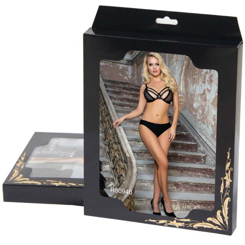 SUBBLIME - TWO PIECE SET OF TRANSPARENCY BRA AND S/M STRIPS - 3