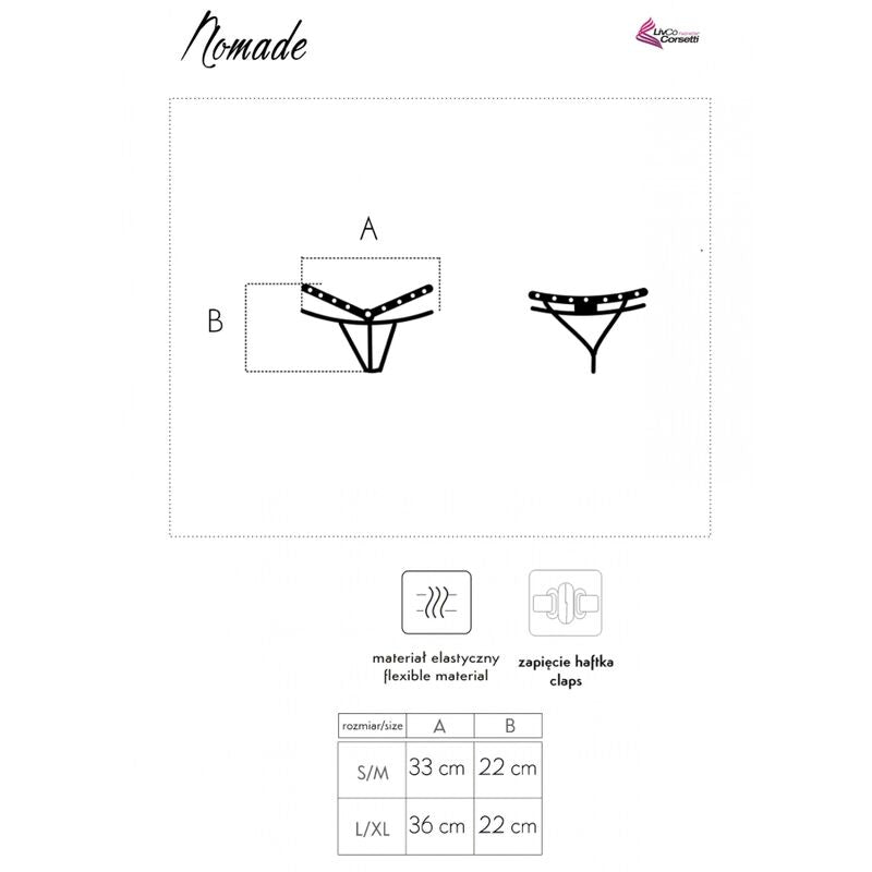 LIVCO CORSETTI FASHION - NOMADE THONG CROTCHLESS BLACK - 4