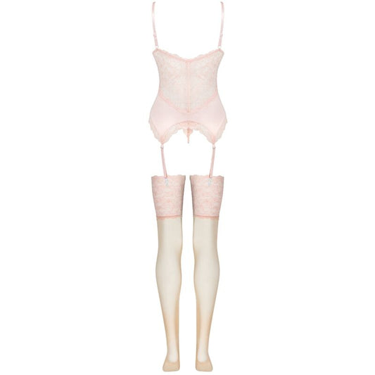 LIVCO CORSETTI FASHION - PERSINNE PEACH CORSET + SLIP + STOCKINGS SET