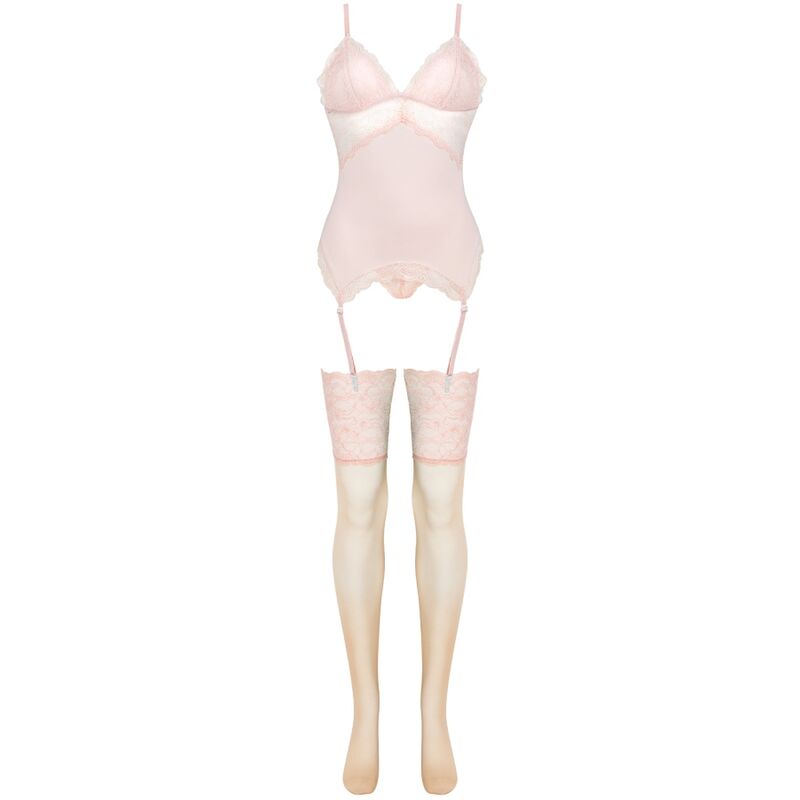 LIVCO CORSETTI FASHION - PERSINNE PEACH SET CORSET + PANTY + STOCKINGS - L/XL - 8