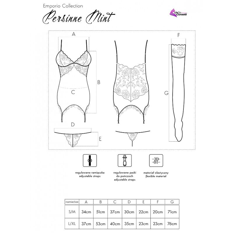 LIVCO CORSETTI FASHION - PERSINNE MIT EMPORIO ENSEMBLE CORSET + CULOTTE + MEDIAS