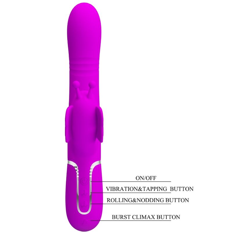 PRETTY LOVE - MULTIFUNCTION RABBIT VIBRATOR 4 IN 1 BUTTERFLY FUCHSIA - 10